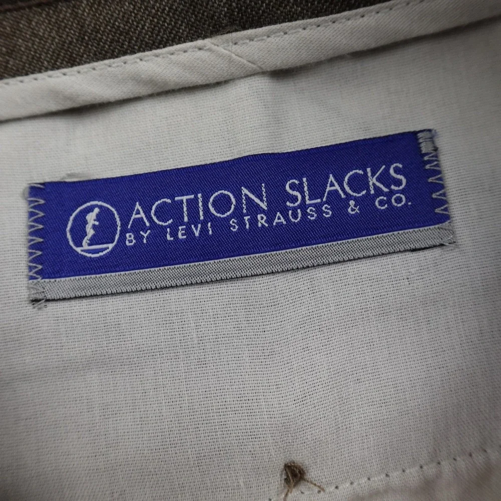 VTG Levis Pants Mens 36X32 Brown Action Slacks Chino Dress Trousers Work 90s Y2K
